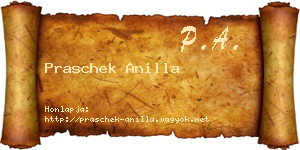 Praschek Anilla névjegykártya